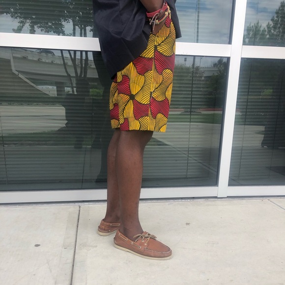 African Ankara print men Danshiki short pant - Picture 5 of 5